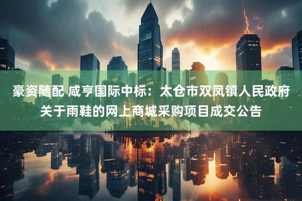 豪资随配 咸亨国际中标：太仓市双凤镇人民政府关于雨鞋的网上商城采购项目成交公告